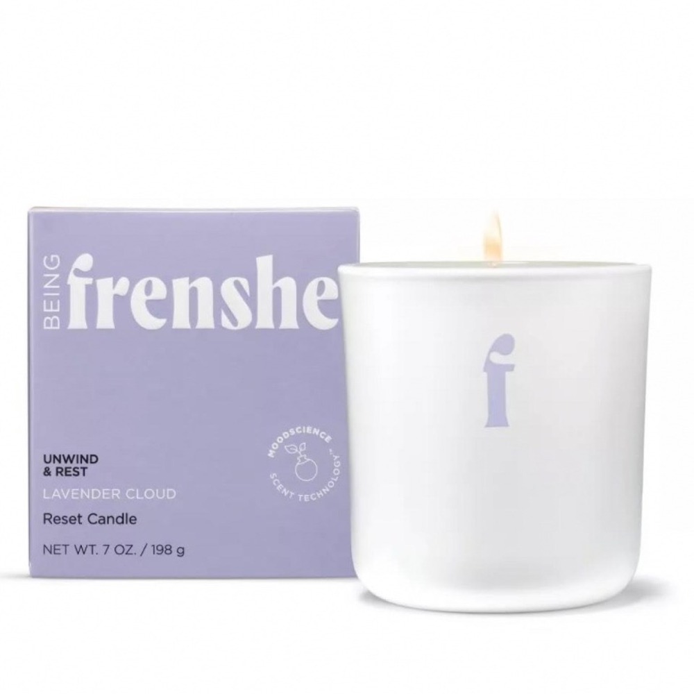 Being Frenshe Lavender Cloud Reset Candle 7oz Unwind & Rest Soy Wax New in Box